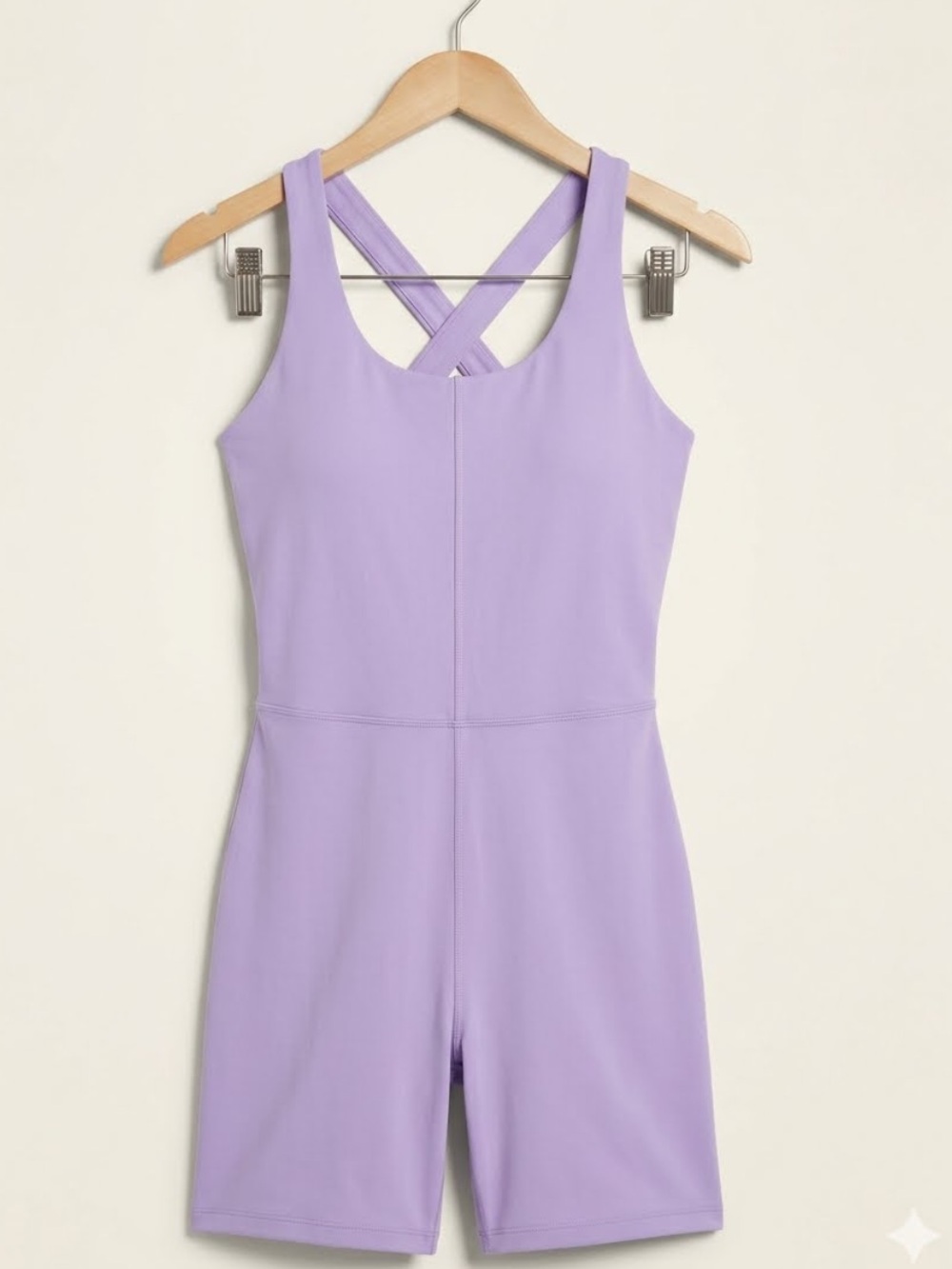 Laundry By Shelli Segal Lavender Cross-Back Active Romper